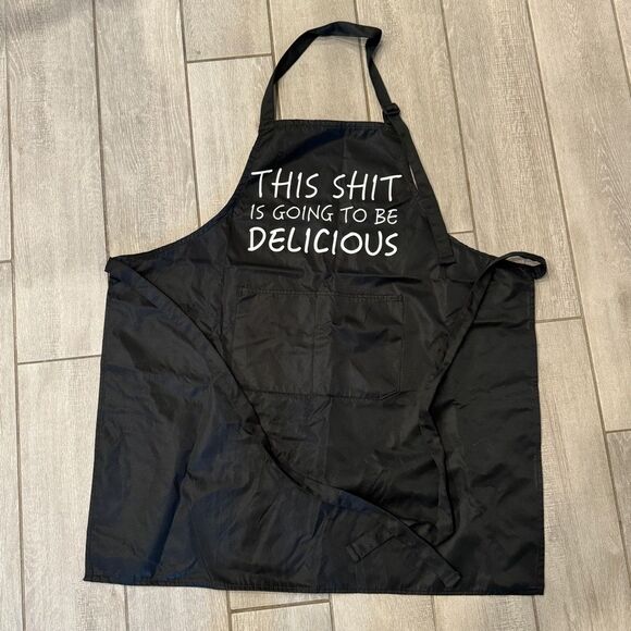 This Sh*t is Going to be Delicious Black Apron NWOT - Picture 1 of 4